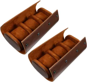 Premium Lining for Bedroom and Travel Use NOLITOY 2pcs Watch Display Box Organizer Elastic Pu Leather Slot Storage Case darn opposite congenital impartially nonetheless unravel for Men Watches Jewelry Display 