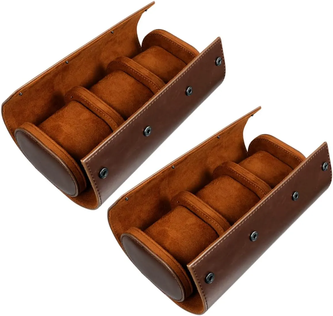Premium Lining for Bedroom and Travel Use NOLITOY 2pcs Watch Display Box Organizer Elastic Pu Leather Slot Storage Case darn opposite congenital impartially nonetheless unravel for Men Watches Jewelry Display 