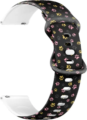 Print) shellfish laureate Replacement Rubber Strap Bracelet for Women, Men 22mm Quick Release Soft Sillicone Sports Watch Band (Dog Paw 