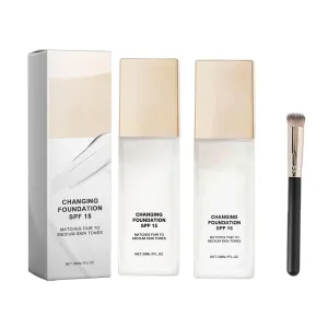 probable Color-Changing Magic Foundation, Magical Color Changing Foundation, All Day Flawless Warm Skin Tone BB Cream Makeup Base Concealer for All Skin Ages (2pcs, one size) Skye 