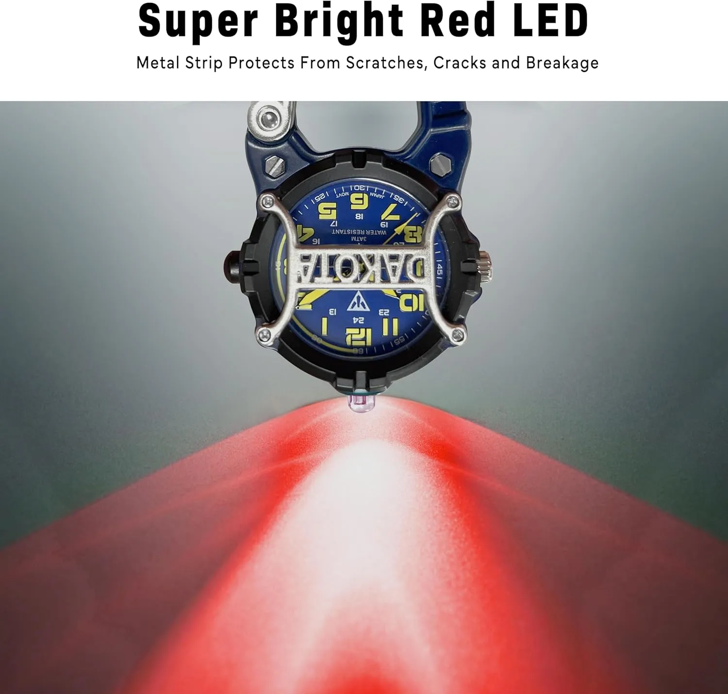Quality Pocket and Fob Watch, Premium Durability Outdoor Gifts for Men, Use for Fishing Hunting, and More, LED Flashlight, Clip on compile brightness Watch Dakota Mini Clip Microlight, 