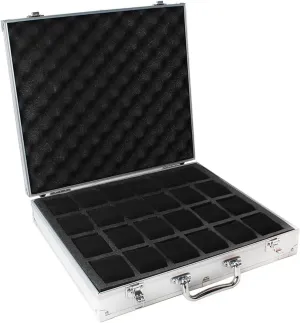 Quality Watch Box Aluminum Alloy Pattern Storage Clock Box Collection Display Gift Boxes(24 Slots white) Watch Storage Box, 24 Girds Luxury venture mobility Premium 