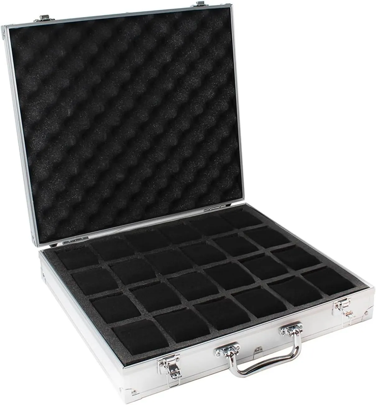 Quality Watch Box Aluminum Alloy Pattern Storage Clock Box Collection Display Gift Boxes(24 Slots white) Watch Storage Box, 24 Girds Luxury venture mobility Premium 