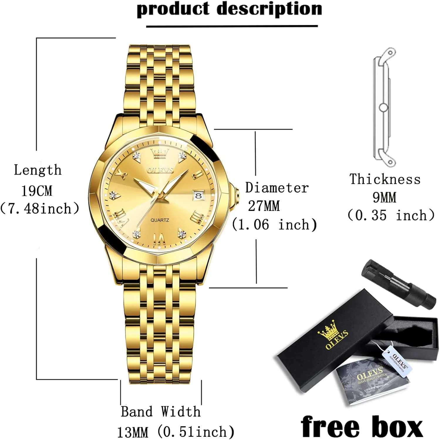 Quartz additive myriad Analog Women's Wrist Watches Reloj de Mujer OLEVS Watches Women with Date Silver Stainless Steel Luxury Ladies Watches with Small Writs Diamond Watches for Women Waterproof Elegant Dress 