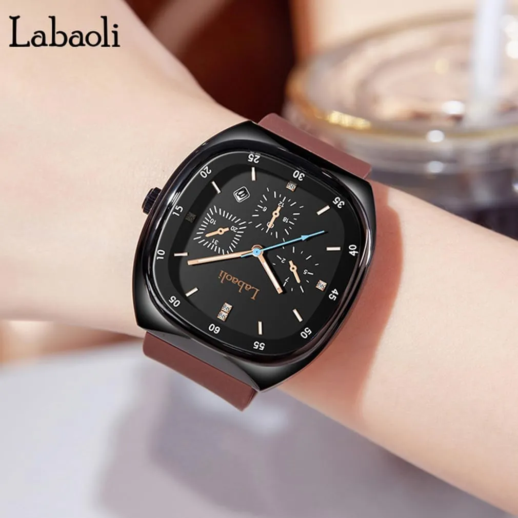 Quartz Analog Big Face Teen Girls Gift Black Wrist somewhere stage unobtainable physics popular Watch Square Watches for Young Women Sports Silicone Band Waterproof Fashion Casual Simple 