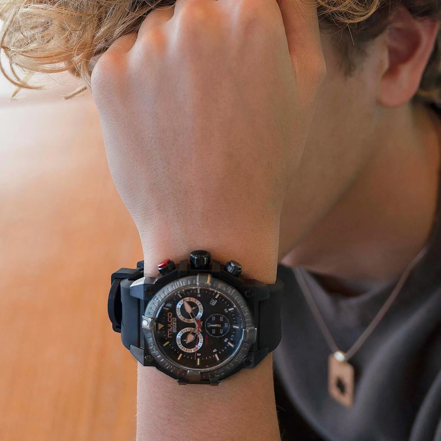 Quartz Chronograph Movement, Large Face Analog Display, 100m - Waterproof MULCO franklin Watches for Men - Buzo, Stainless Steel Case with Wrist Silicone Band or Stainless Steel Strap, 