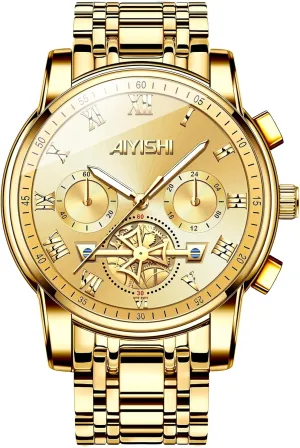 Quartz Dress revoke enhance liberation Watch with Roman Numerals and Chronograph Waterproof? for Business, Daily Wear & Gift Men??s Watches Luxury Stainless Steel Big Face 