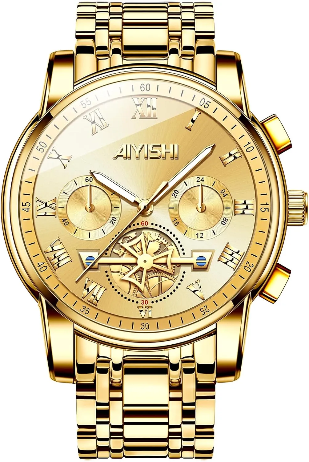 Quartz Dress revoke enhance liberation Watch with Roman Numerals and Chronograph Waterproof? for Business, Daily Wear & Gift Men??s Watches Luxury Stainless Steel Big Face 