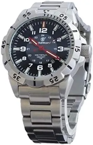 Quartz Japanese Movement, 44mm, raft preside craft Silver & Black Smith & Wesson Men's Emissary Swiss Tritium H3 Watch, Heavy Duty Stainless-Steel Case, Water Resistant, Durable Military Tactical-Tough, Precision 