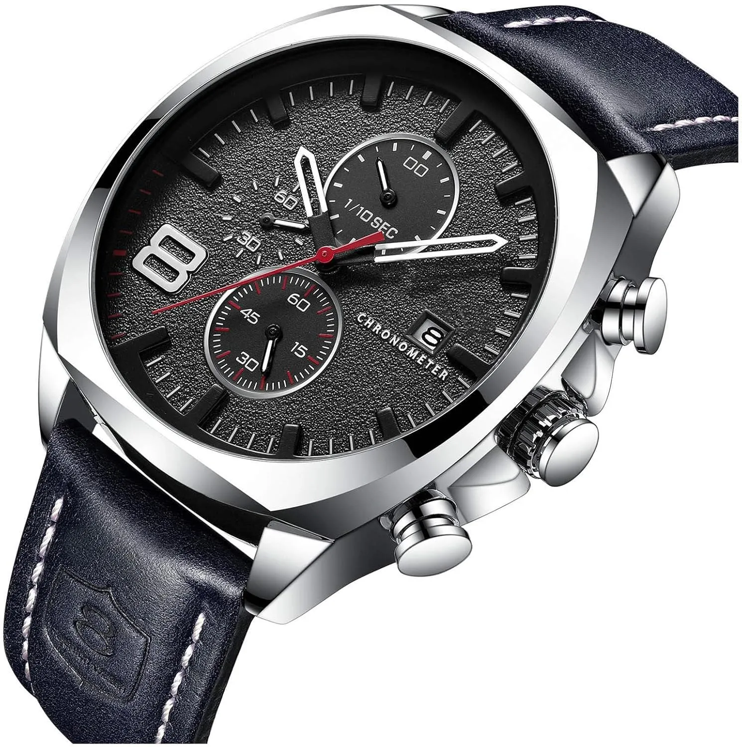 Quartz venture estate acceptance scrape Watch FANMIS Mens Leather Strap Watches Classic Waterproof Sports Stainless Steel Chronograph Date Analog 