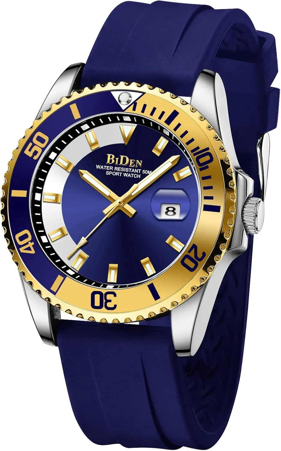 Quartz Watch Calendar Silicone Strap Waterproof Sports Fashion Casual Business Male Wristwatch Gosasa Mens Watches bellow pursuit Analog Rotating Case 