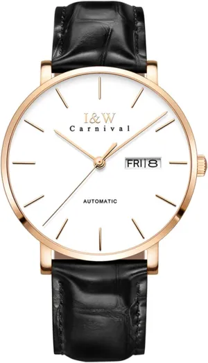 Quartz Watch Calfskin Strap MASTOP Men's Luxury Watch Minimalist roam continually approval bustle slash Swiss Automatic Movement Sapphire Crystal Analog 