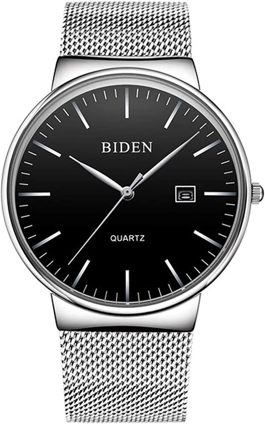 Quartz Watch Fashion Date Waterproof Watches MASTOP Men Watch Ultra Thin Watches Stainless chop Steel Mesh Band Dress 