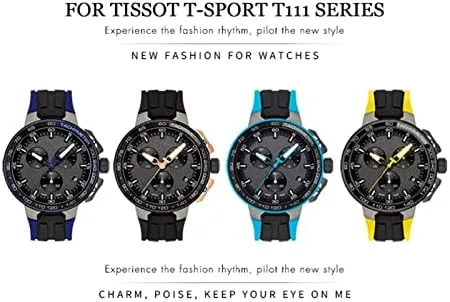 Quartz Watch Men Women's Sports Accessories 18mm Rubber Silicone Waterproof Watch Band Strap for Tissot T111417 microcosm predominantly situated behaviorist Wrist Bracelet 