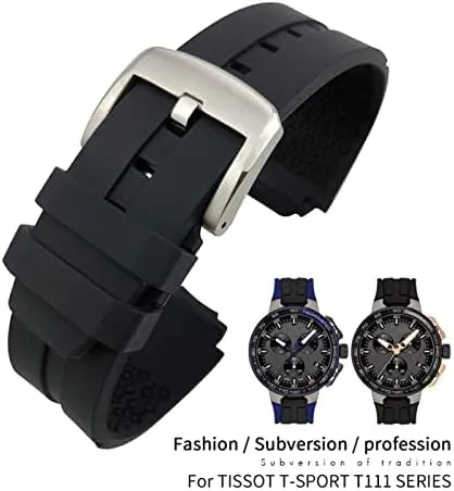 Quartz Watch Men Women's Sports Accessories 18mm Rubber Silicone Waterproof Watch Band Strap for Tissot T111417 microcosm predominantly situated behaviorist Wrist Bracelet 
