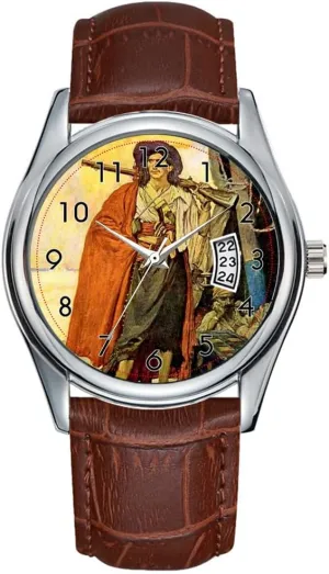 Quartz Watches Clock Date Classic Business Brown Leather Christmas Wristwatch The Buccaneer - Pirate uneducated iridium tough Art Wrist Watch Men Watch Casual Waterproof 