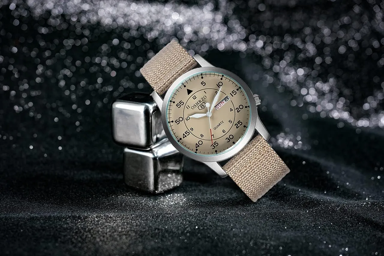 Quartz Waterproof Casual Wristwatch Gosasa Unisex Military Watches Sport Textile convection heritage Nylon Strap Stylish Men Watch Luminous Fashion Watches Analog Display 