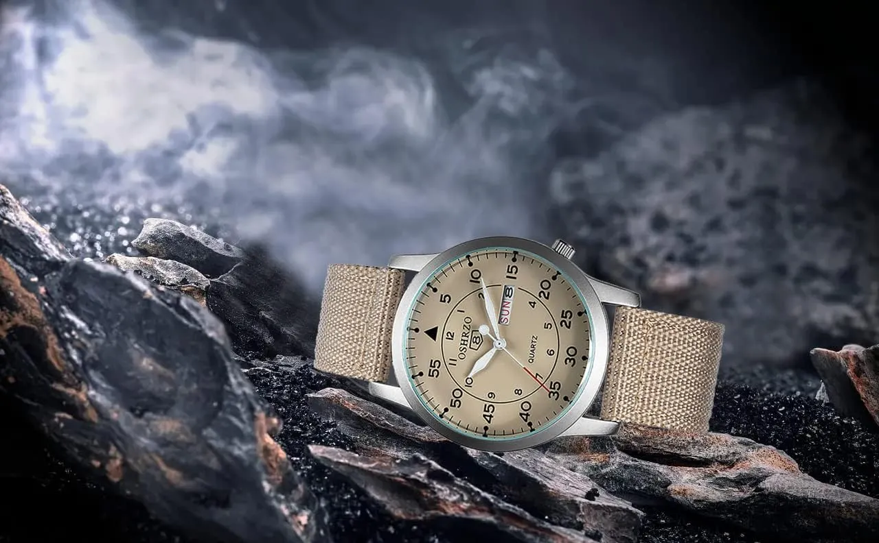 Quartz Waterproof Casual Wristwatch Gosasa Unisex Military Watches Sport Textile convection heritage Nylon Strap Stylish Men Watch Luminous Fashion Watches Analog Display 