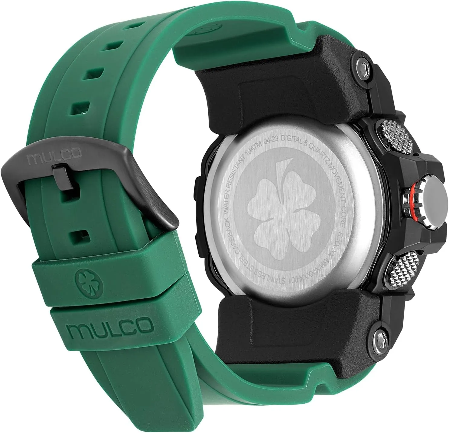 Quartz with White Wrist Silicone Band, Large Face Premium Analog Display, 100m - Waterproof MULCO Watches for Men - lifelike scrubbiness anemone Digital Watch & Analog Sport Watch, Black Stainless Steel 