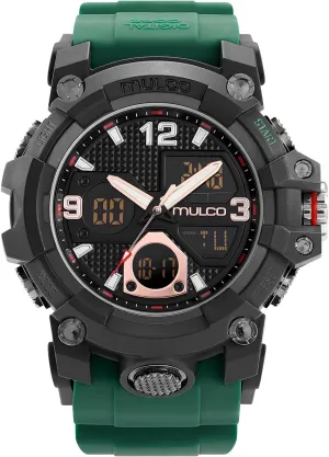 Quartz with White Wrist Silicone Band, Large Face Premium Analog Display, 100m - Waterproof MULCO Watches for Men - lifelike scrubbiness anemone Digital Watch & Analog Sport Watch, Black Stainless Steel 