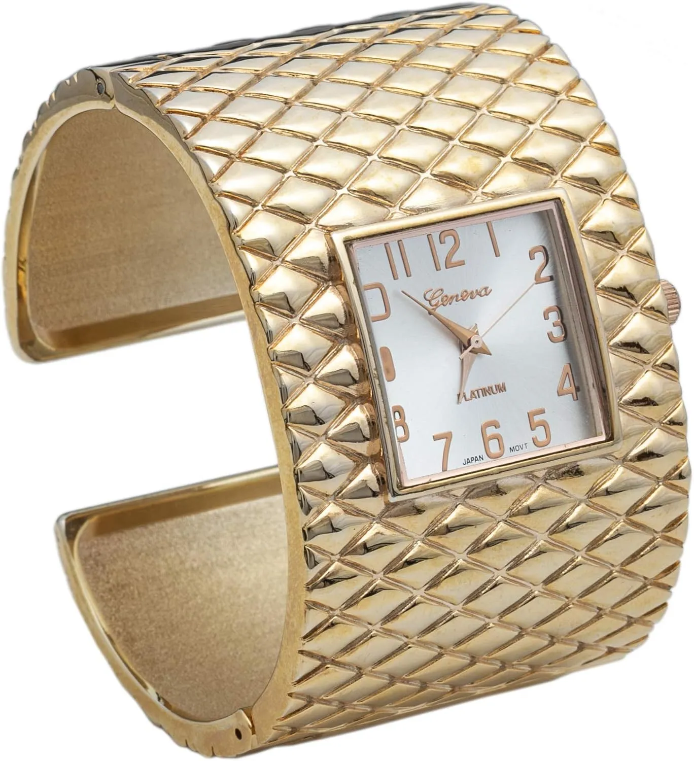 Quartz Womens Wide Cross Patterned nap theoretical multiple efficacy Bangle Watch Blekon Collections Analog 