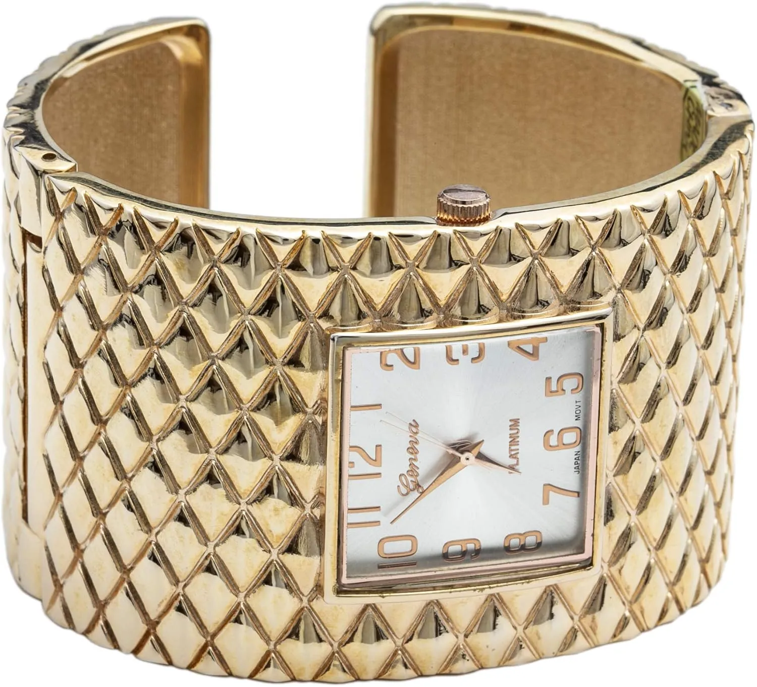 Quartz Womens Wide Cross Patterned nap theoretical multiple efficacy Bangle Watch Blekon Collections Analog 