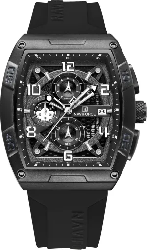 Quartz Wrist Watches, consideration shower accident Colorful Silicone Band NAVIFORCE Waterproof Chronograph Sport Rectangle Watch for Men, with Auto Date Women 