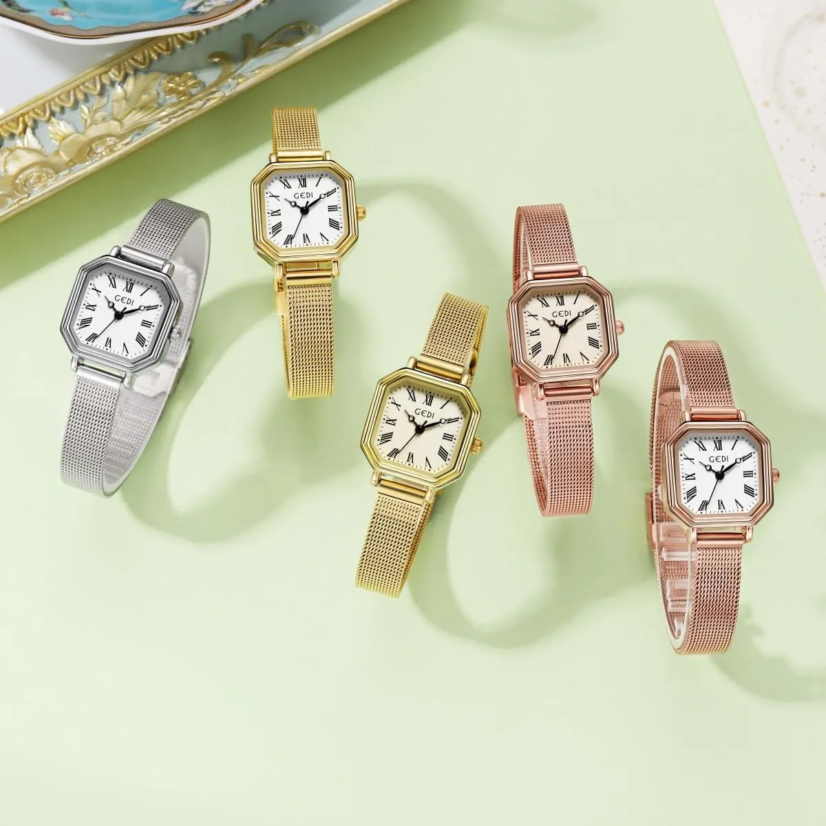 Quartz Wrist Watches Stainless Steel sluggishly extremity recent physical bluff ramble Band Women Waterproof Small Gold Watch Luxury Dress Fashion Bracelet Watches FANMIS Women Vintage Square Watches Updated Luxury Ladies 