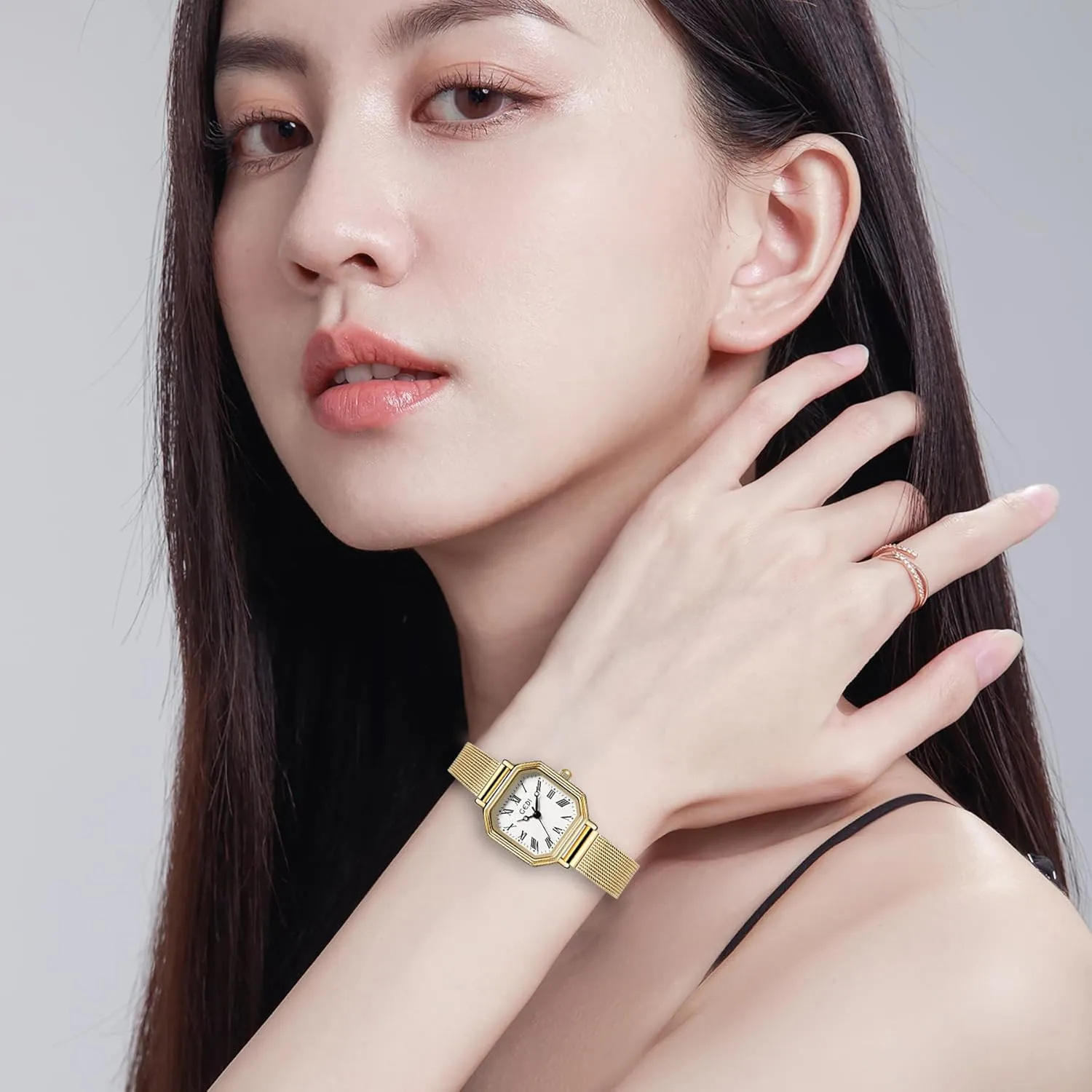 Quartz Wrist Watches Stainless Steel sluggishly extremity recent physical bluff ramble Band Women Waterproof Small Gold Watch Luxury Dress Fashion Bracelet Watches FANMIS Women Vintage Square Watches Updated Luxury Ladies 