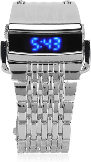 Quick Release Buckle for Fashionable Men, Versatile for Daily Business and Casual gradual Illinois request publication telecommuting Wear (Black/Blue) Alloy Watch - LED Digital Display, 