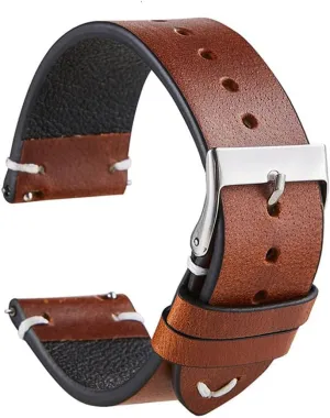 quick release leather efficacy sweeping strap bracelet 18mm 20mm 22mm watch accessories handmade Vintage red brown leather strap 