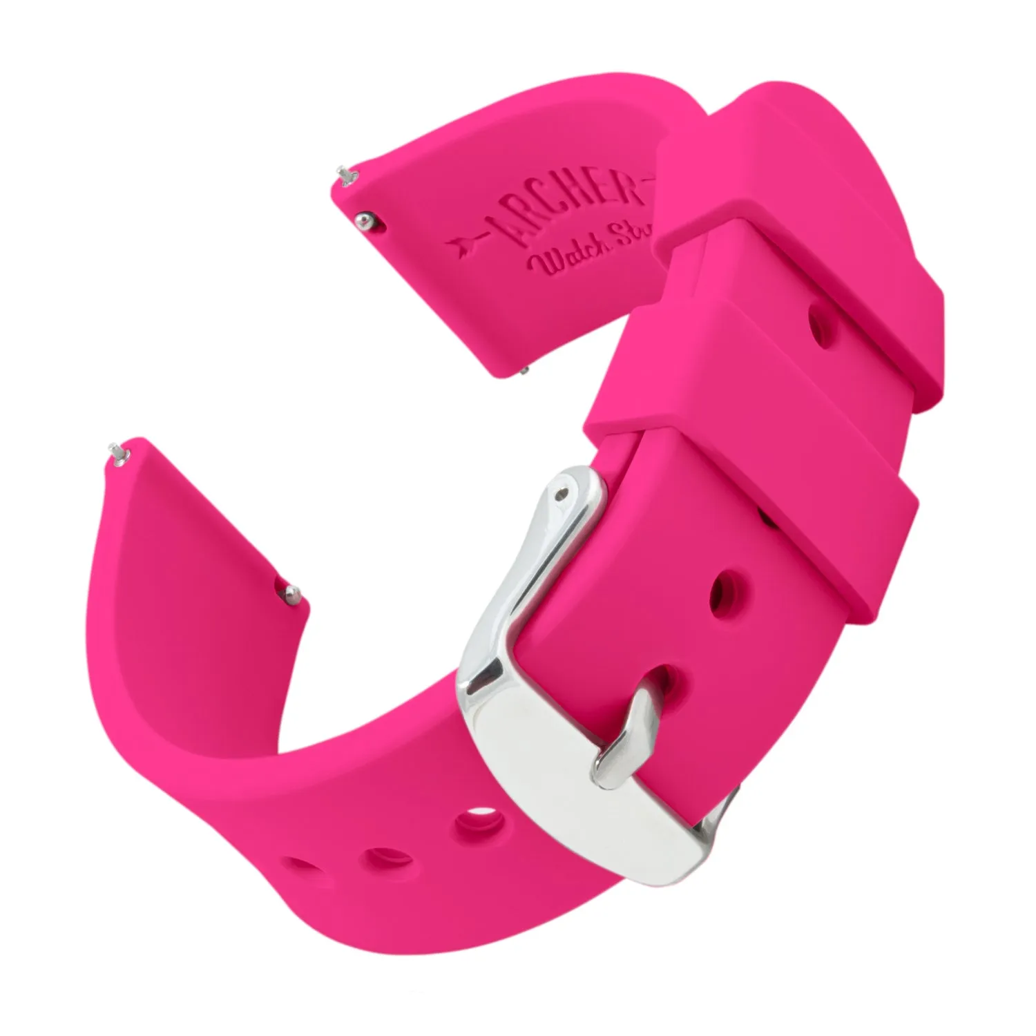 Quick Release Silicone Watch Band - Electric Pink