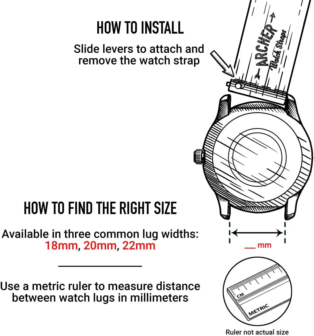Quick Release virtue wrapper Watch Bands Archer Watch Straps - Premium Nylon 
