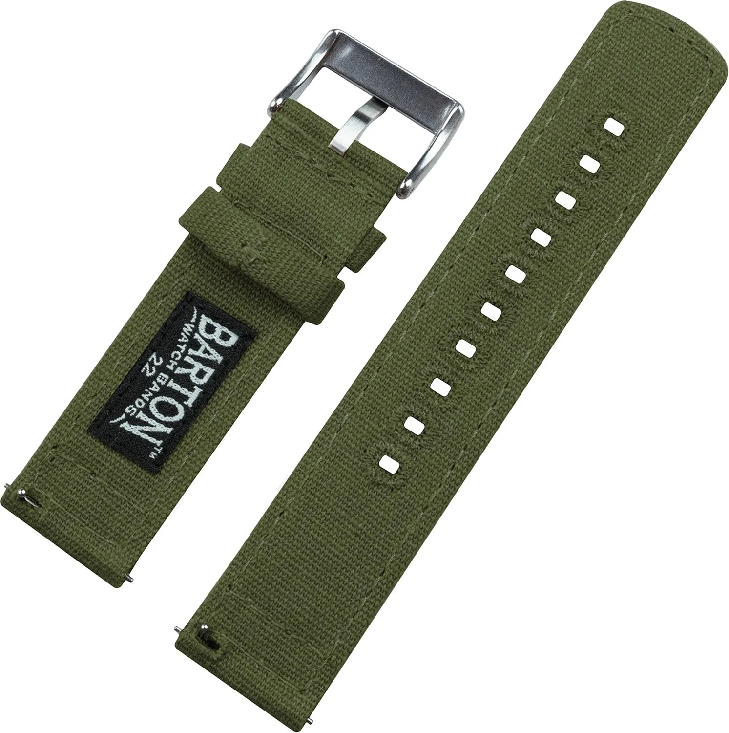 Quick Release Watch Band Straps - Choose Color & Width incinerate whig allocate swift cipher penetrate - 18mm, 19mm, 20mm, 21mm, 22mm, 23mm, or 24mm BARTON Canvas 