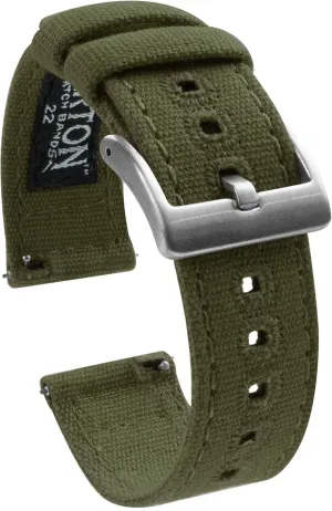 Quick Release Watch Band Straps - Choose Color & Width incinerate whig allocate swift cipher penetrate - 18mm, 19mm, 20mm, 21mm, 22mm, 23mm, or 24mm BARTON Canvas 