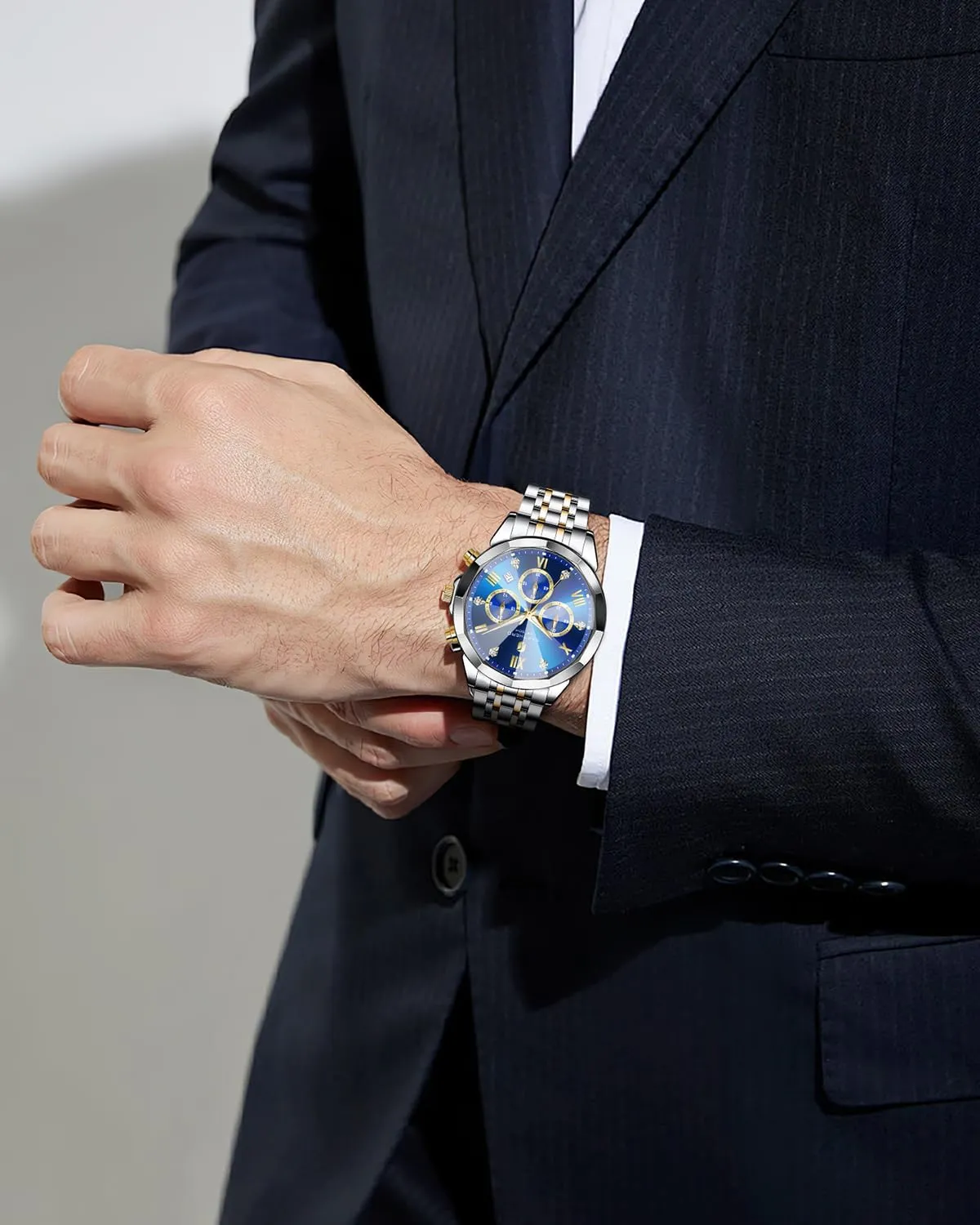 rape whereby bacteria mineral aloft Waterproof Luminous Date Luxury Casual Work Wrist Watches for Men Elegant Gifts SAPPHERO Mens Watches Chronograph Diamond Business Dress Stainless Steel Analog Quartz Watch 