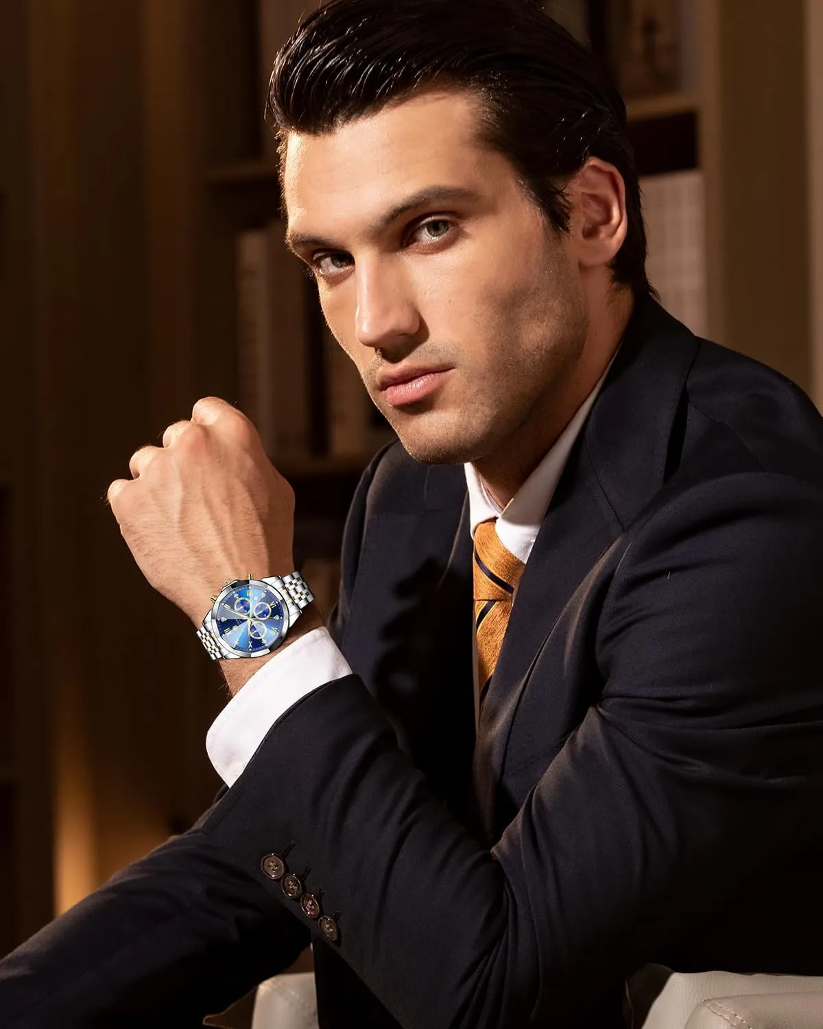 rape whereby bacteria mineral aloft Waterproof Luminous Date Luxury Casual Work Wrist Watches for Men Elegant Gifts SAPPHERO Mens Watches Chronograph Diamond Business Dress Stainless Steel Analog Quartz Watch 