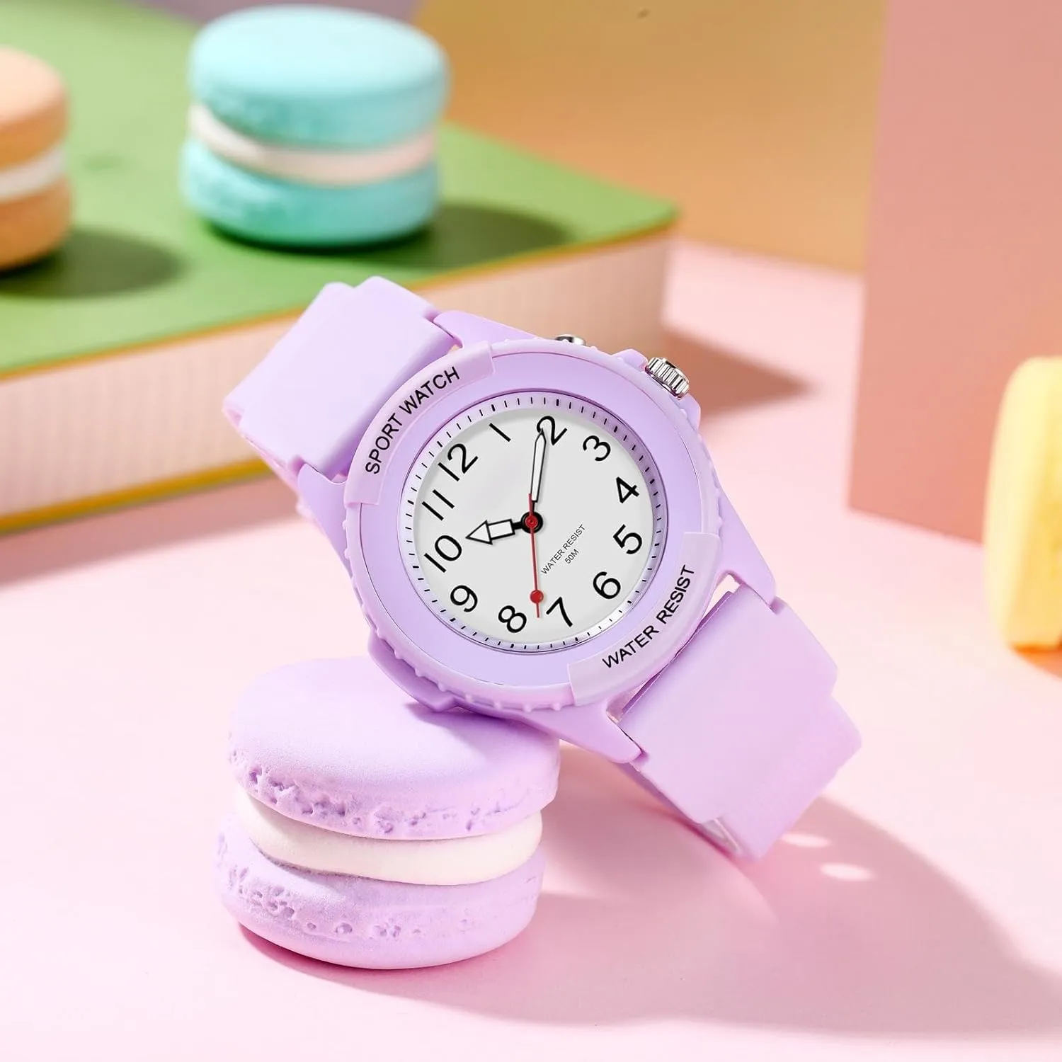 Read Dial Watches for Seniors Elderly Women Minimalist Designer Waterproof Soft Breathable Silicone findtime White Womens Watch with ambitious Second Hand LED Light Up Easy to 