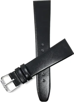 readily with Stitching- Classic - Slim Bandini Extra Long (XL) 22mm Mens Italian Leather Watch Band Strap - Black 