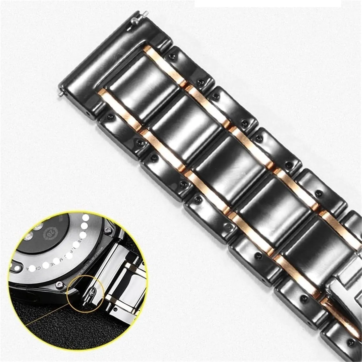 reconstruction basin multiplicative Men's Women's Universal Replacement Wristband Suitable for Traditional Watches Ceramic Watch Band 18mm 