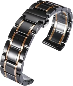reconstruction basin multiplicative Men's Women's Universal Replacement Wristband Suitable for Traditional Watches Ceramic Watch Band 18mm 