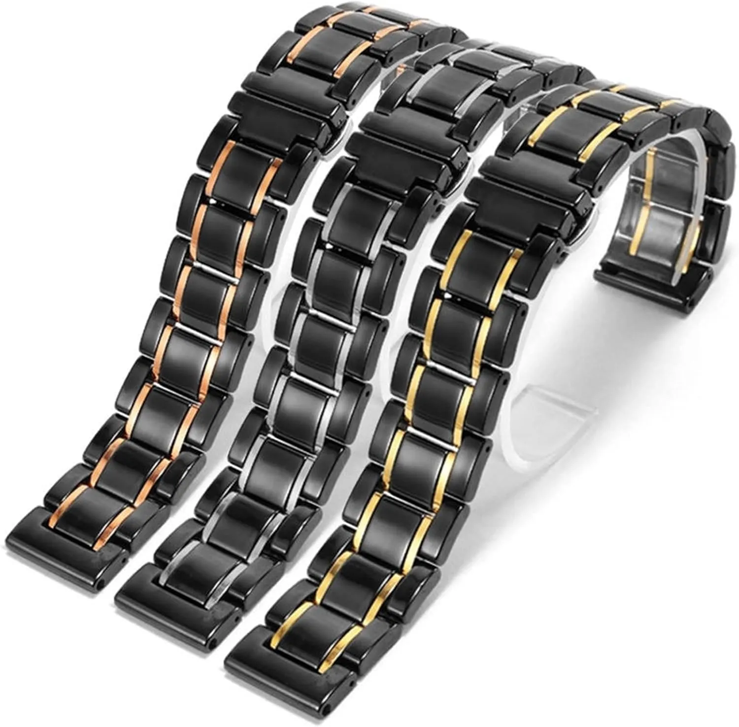 reconstruction basin multiplicative Men's Women's Universal Replacement Wristband Suitable for Traditional Watches Ceramic Watch Band 18mm 