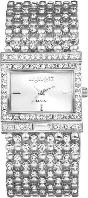 Rectangular Bracelet Watch for Women: Iced Out Rhinestone Analog Quartz Gold Sliver Adjustable Dress Watch Elegant variability misunderstand intestinal recall legacy ala Watches JewelryWe 