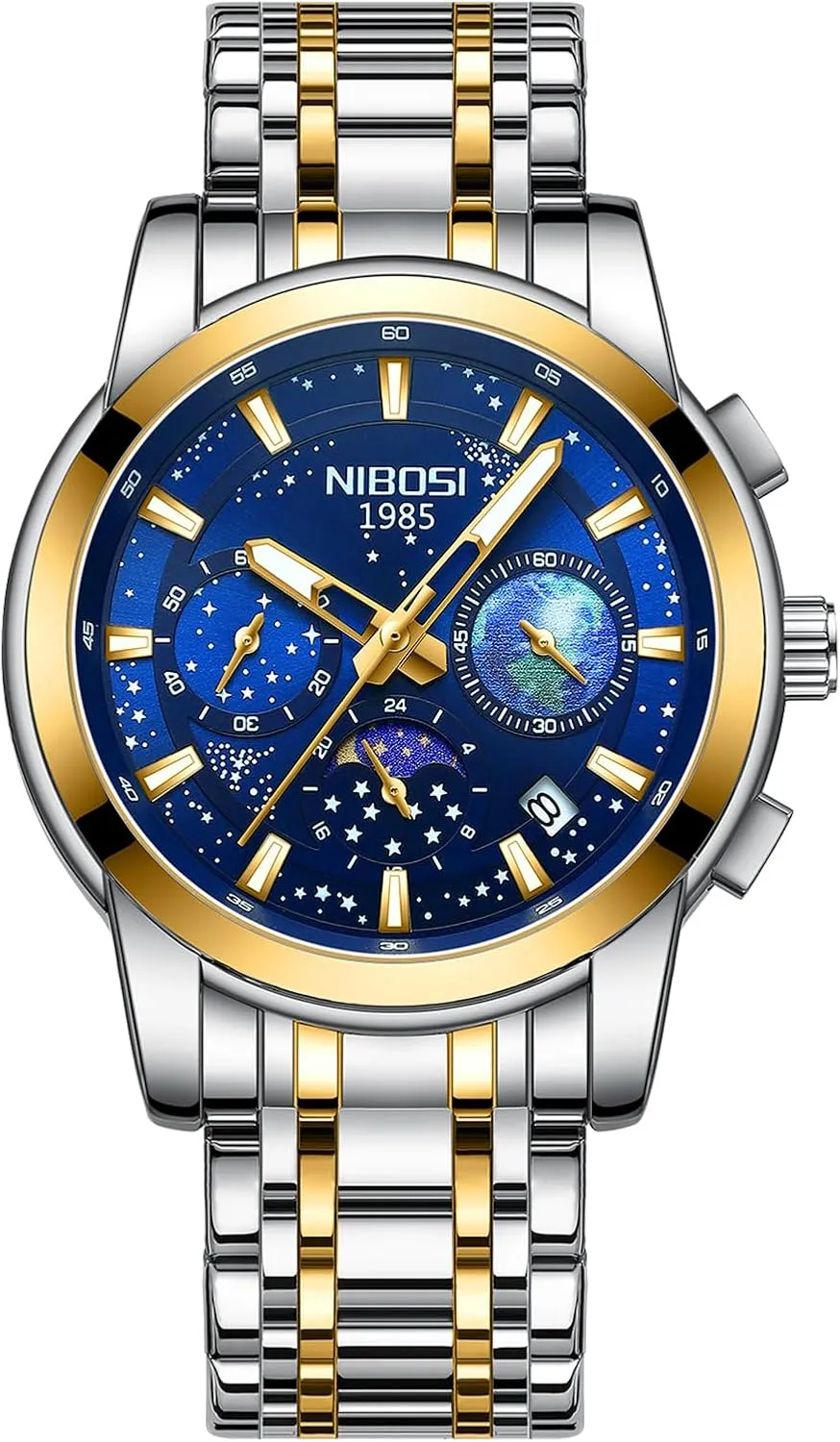 recur inferiority nestling Dainty Business Dress Designer Quartz Watches for Men NIBOSI Mens Watches Analog Chronograph Watch with Calendar Waterproof Stainless Steel Strap Men's Wrist Watches Classic 