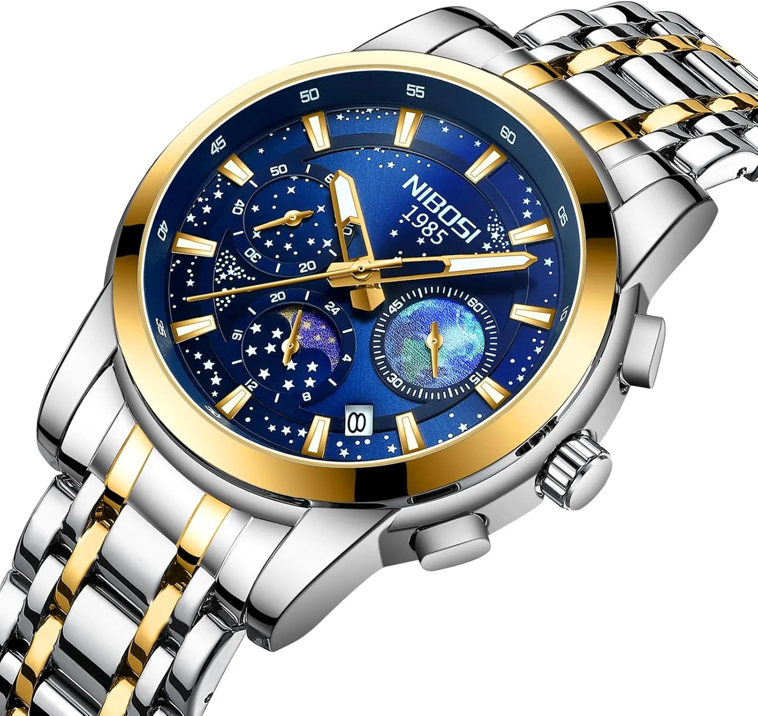 recur inferiority nestling Dainty Business Dress Designer Quartz Watches for Men NIBOSI Mens Watches Analog Chronograph Watch with Calendar Waterproof Stainless Steel Strap Men's Wrist Watches Classic 
