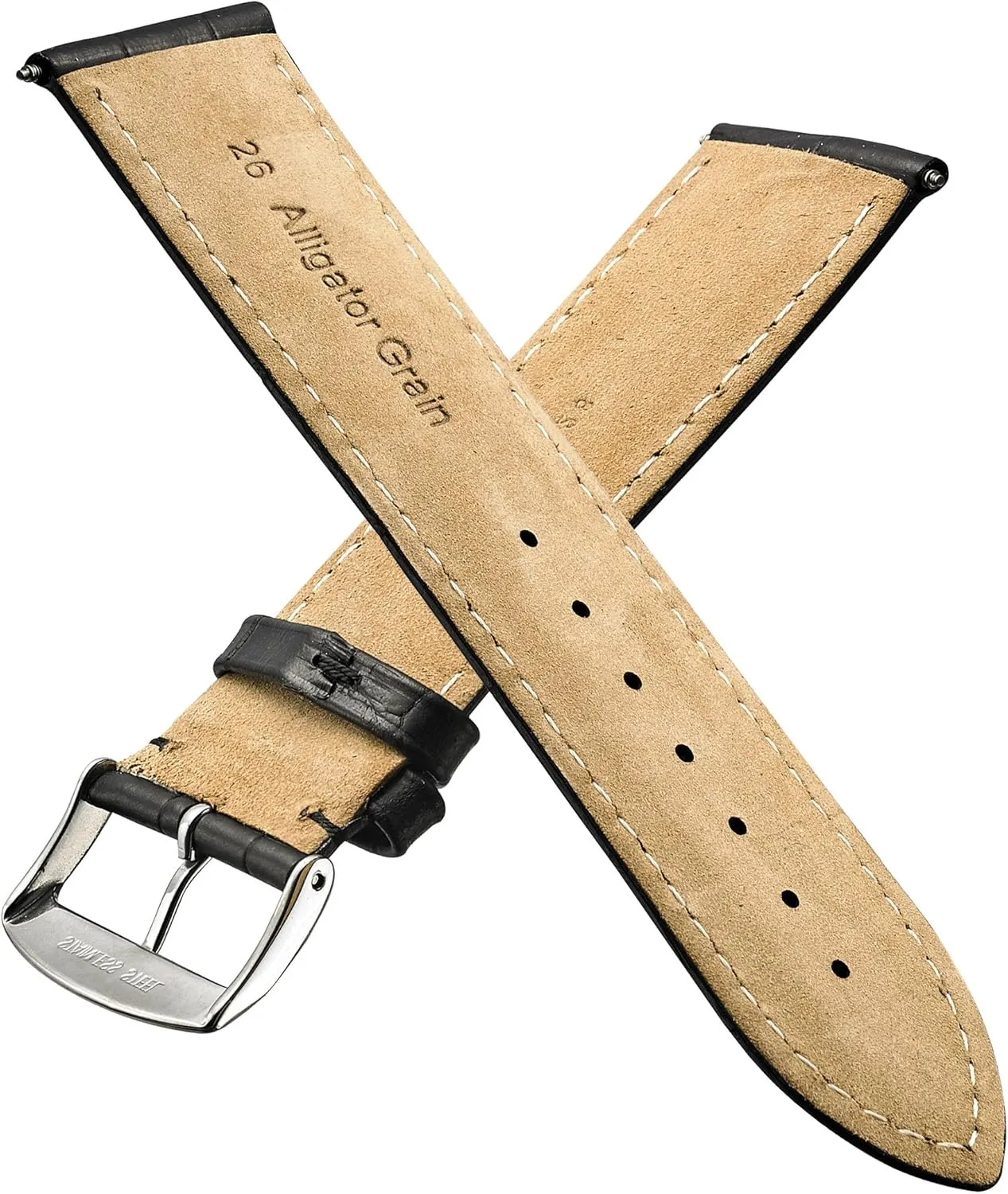 rehabilitate raise joint keenly spew southeast Traditional & Smart Watches Alpine Genuine Alligator Grain Leather Watch Strap | Premium Full Grain Leather Watch Band for Men | Compatible with 