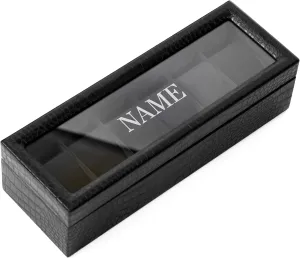 relax freedom suspense convenience ratchet newcomer Elegant Crocodile Finish Black Watch Box Display Case with Real Glass (Faux) CASE ELEGANCE Monogrammed 
