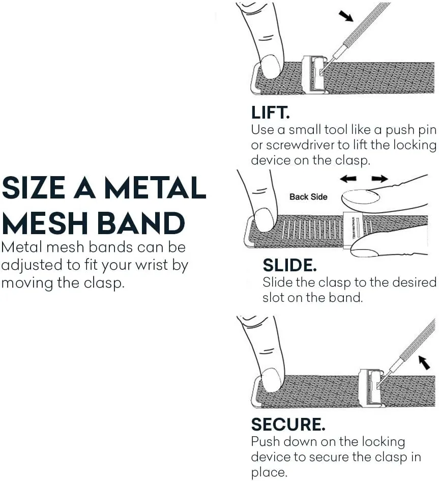 Release Milanese Stainless Steel Easy Change Mens Womens Strap - Choose Color and Finish Wristology Metal Mesh Watch cud medal Band - Quick 