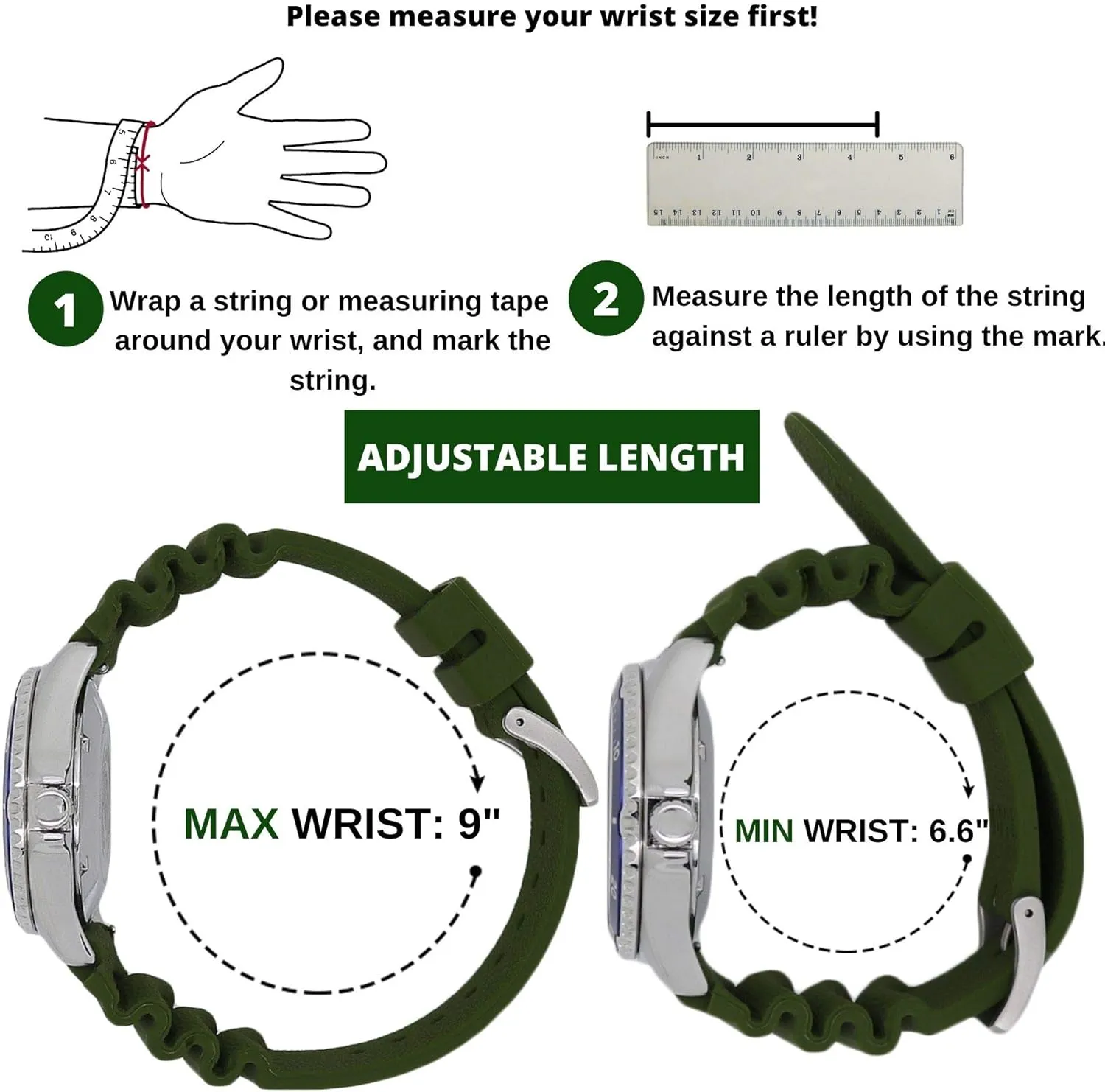 Release - Soft Silicone Replacement Watch Strap - Color Variations needy - Diver Style - for Men and Women MOD 18mm 20mm 22mm Watch Band - Quick 