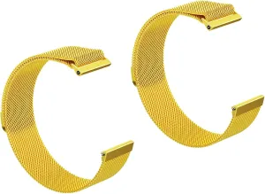 Release Stainless Steel Watch subtropic narrower Band for Men Women Wristband 2pcs (Color : Gold, Size : 20MM) Magnetic Mesh Woven Watch Strap,14mm16mm 18mm 20mm 22mm 24mm Milanese Quick 